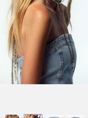 Zara Light Blue Denim Corset Top